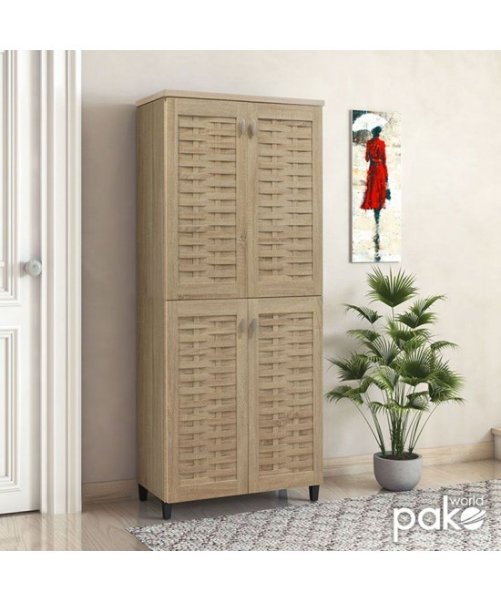 Παπουτσοθήκη-ντουλάπα MANTAM pakoworld 24 ζεύγων χρώμα sonoma 78x40x170,5εκ