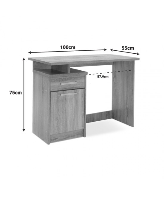 Γραφείο εργασίας Looney pakoworld χρώμα sonoma 100x55x75εκ