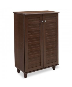 Παπουτσοθήκη-ντουλάπι SANTO pakoworld 10 ζεύγων χρώμα καρυδί 60x34,5x91,5εκ