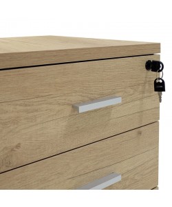 Συρταριέρα τροχήλατη Lotus pakoworld 3ων συρταριών φυσικό-ανθρακί χρώμα 40x47x55εκ