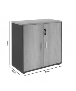 Ντουλάπι γραφείου χαμηλό επαγγελματικό Lotus pakoworld χρώμα φυσικό ανθρακί 80x40x80εκ