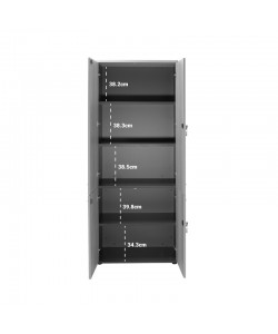 Ντουλάπα γραφείου επαγγελματική Lotus pakoworld χρώμα φυσικό - ανθρακί 80x40,5x200εκ