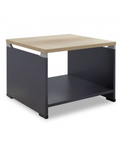 Τραπέζι γραφείου επισκέπτη Lotus pakoworld χρώμα φυσικό - ανθρακί 60x60x45εκ