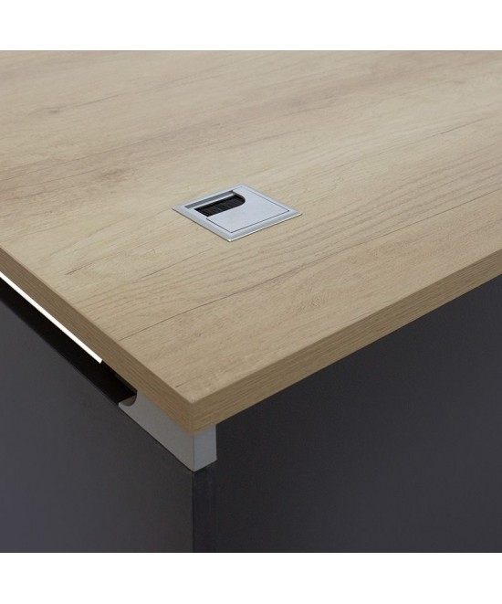 Γραφείο εργασίας επαγγελματικό Lotus pakoworld φυσικό-ανθρακί 150x80x75εκ