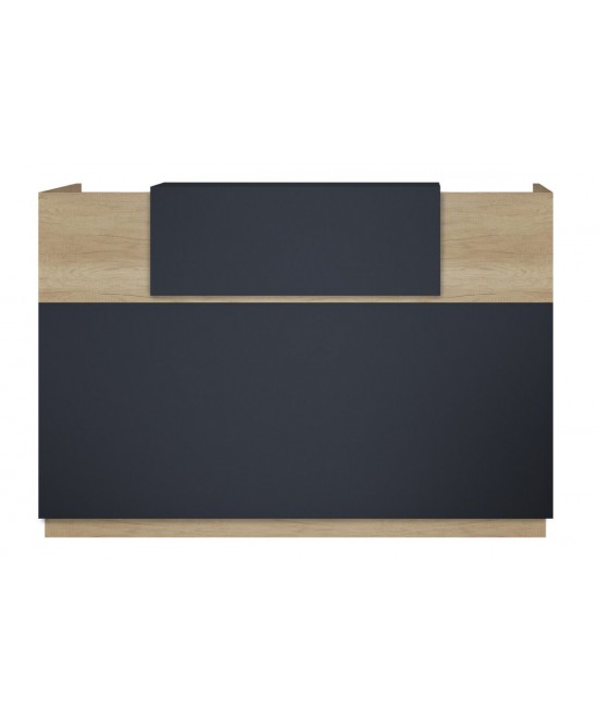 Γραφείο reception Lotus pakoworld σε χρώμα φυσικό - ανθρακί 180x70x110εκ