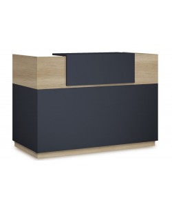 Γραφείο reception Lotus pakoworld σε χρώμα φυσικό - ανθρακί 180x70x110εκ