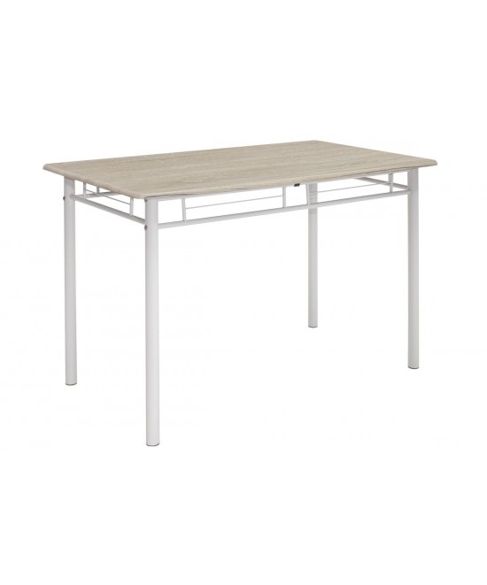 Τραπεζαρία Roza pakoworld σετ 5τμχ χρώμα sonoma - πόδια λευκό gloss 120x70x75εκ