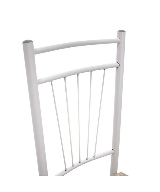 Τραπεζαρία Roza pakoworld σετ 5τμχ χρώμα sonoma - πόδια λευκό gloss 120x70x75εκ