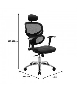 Καρέκλα γραφείου διευθυντή Freedom pakoworld Premium Quality μαύρο pu-mesh