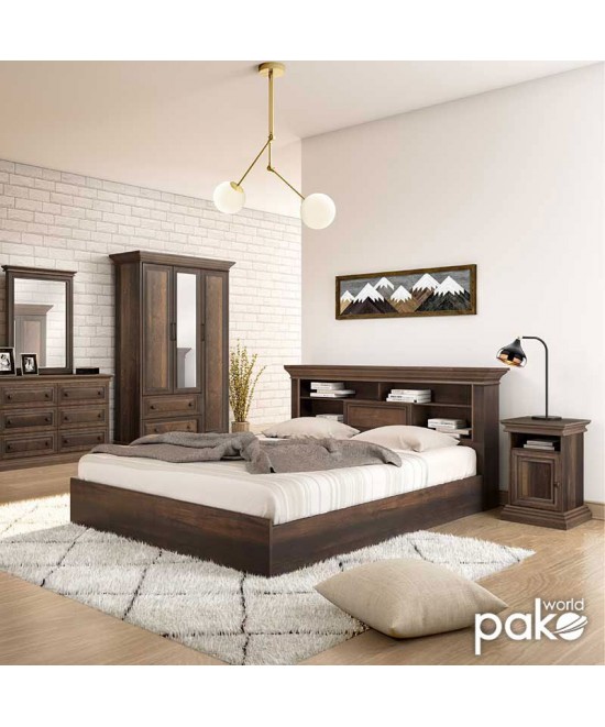 Κομοδίνο Mozart pakoworld χρώμα καρυδί 40x40x61εκ Κομοδίνο Mozart pakoworld χρώμα καρυδί 40x40x61εκ