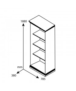 Βιτρίνα - ντουλάπα Mozart pakoworld με τζάμι χρώμα καρυδί 78,5x38x188εκ