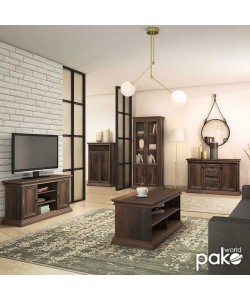 Έπιπλο τηλεόρασης Mozart pakoworld χρώμα καρυδί 121x40x65εκ