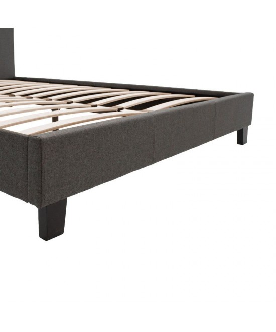 Κρεβάτι Nevil pakoworld διπλό 150x200 με ύφασμα χρώμα ανθρακί Κρεβάτι Nevil pakoworld διπλό 150x200 με ύφασμα χρώμα ανθρακί