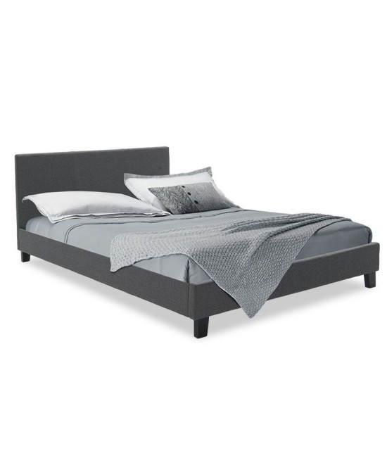 Κρεβάτι Nevil pakoworld διπλό 150x200 με ύφασμα χρώμα ανθρακί Κρεβάτι Nevil pakoworld διπλό 150x200 με ύφασμα χρώμα ανθρακί