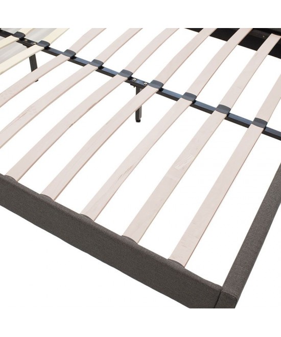 Κρεβάτι Nevil pakoworld διπλό 150x200 με ύφασμα χρώμα ανθρακί Κρεβάτι Nevil pakoworld διπλό 150x200 με ύφασμα χρώμα ανθρακί