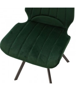 Καρέκλα Sabia pakoworld βελούδο σκούρο πράσινο-μαύρο πόδι Καρέκλα Sabia pakoworld βελούδο σκούρο πράσινο-μαύρο πόδι