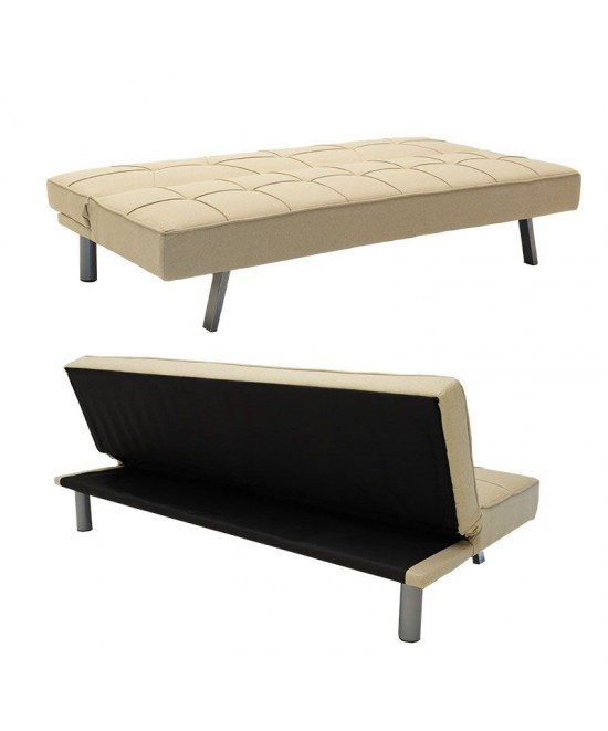 Καναπές-κρεβάτι Travis pakoworld 3θέσιος με ύφασμα μπεζ 175x83x74εκ