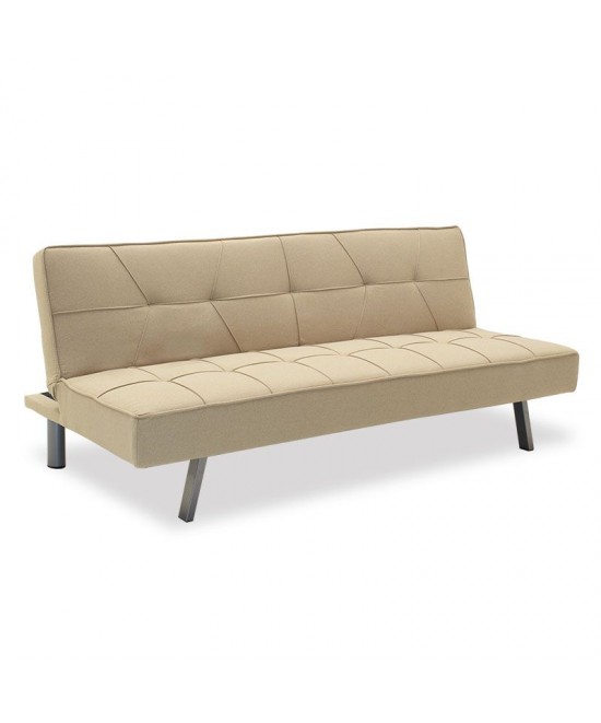Καναπές-κρεβάτι Travis pakoworld 3θέσιος με ύφασμα μπεζ 175x83x74εκ