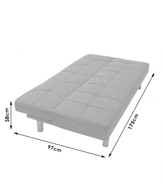 Καναπές-κρεβάτι Travis pakoworld 3θέσιος με ύφασμα μπεζ 175x83x74εκ