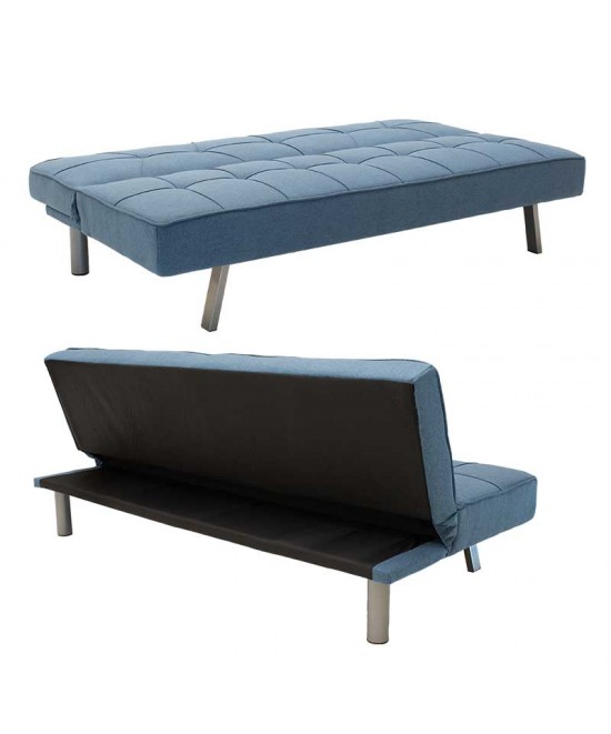 Καναπές-κρεβάτι Travis pakoworld 3θέσιος με ύφασμα ανοικτό μπλε 175x83x74εκ