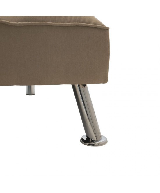 Καναπές-κρεβάτι Rebel pakoworld 3θέσιος με ύφασμα μπεζ-καφέ 189x92x82εκ