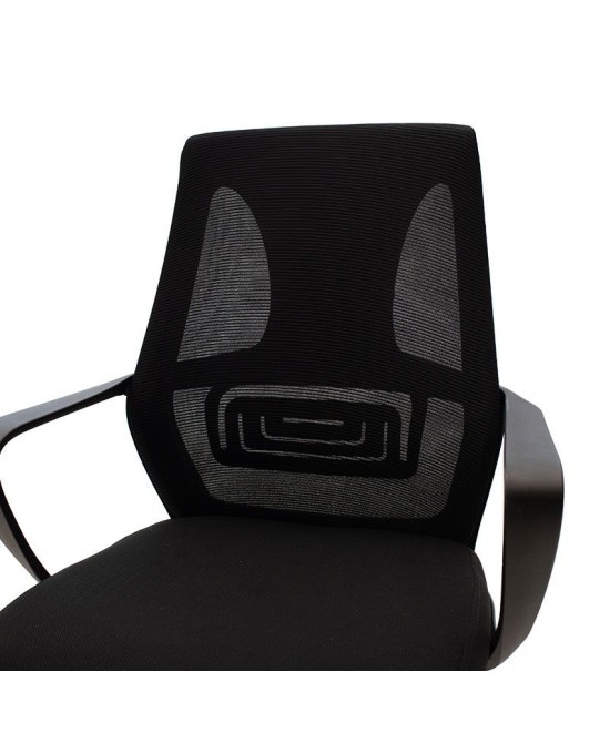 Καρέκλα γραφείου εργασίας Maestro pakoworld με ύφασμα mesh χρώμα μαύρο