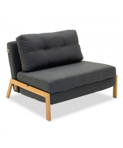 Πολυθρόνα-κρεβάτι Fancy pakoworld με ύφασμα ανθρακί 95x98x70εκ