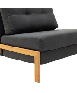 Πολυθρόνα-κρεβάτι Fancy pakoworld με ύφασμα ανθρακί 95x98x70εκ