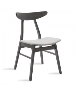 Καρέκλα Orlean pakoworld γκρι ύφασμα-rubberwood ανθρακί πόδι