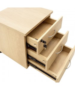 Συρταριέρα γραφείου επαγγελματική Amazon pakoworld τροχήλατη χρώμα sonoma 39x47x52,5εκ