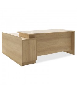 Γραφείο εργασίας επαγγελματικό Amazon pakoworld δεξιά γωνία χρώμα sonoma 180x160x76εκ