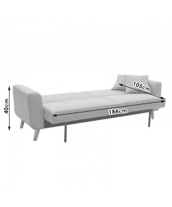 Καναπές-κρεβάτι Carmelo Pakoworld ανθρακί ύφασμα 214x80x86εκ