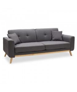 Καναπές-κρεβάτι Carmelo Pakoworld ανθρακί ύφασμα 214x80x86εκ