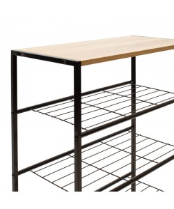 Παπουτσοθήκη Ramon pakoworld 12 ζευγών φυσικό-μαύρο 63x30x83εκ