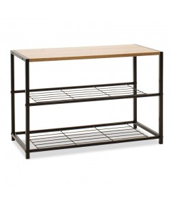 Παπουτσοθήκη Ramon pakoworld 6 ζευγών φυσικό-μαύρο 63x30x43εκ