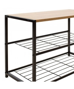 Παπουτσοθήκη Ramon pakoworld 6 ζευγών φυσικό-μαύρο 63x30x43εκ