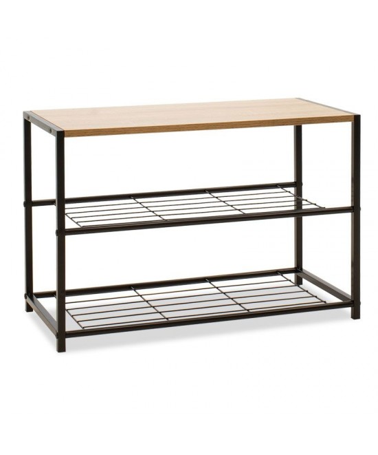 Παπουτσοθήκη Ramon pakoworld 6 ζευγών φυσικό-μαύρο 63x30x43εκ