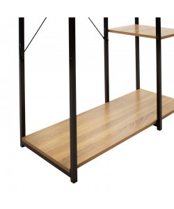 Έπιπλο εισόδου-ντουλάπα Ramon pakoworld φυσικό-μαύρο 90,5x41x167εκ