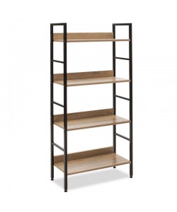 Βιβλιοθήκη Ramon pakoworld φυσικό-μαύρο 60x28x125,5εκ