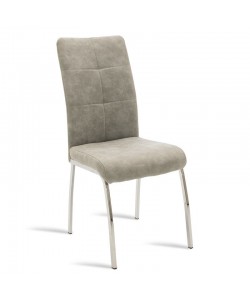 Καρέκλα Ariadne pakoworld PU γκρι-πόδι χρωμίου
