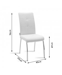 Καρέκλα Ariadne pakoworld PU λευκό-πόδι χρωμίου