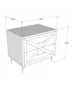 Κομοδίνο PWF-0279 pakoworld με 2 συρτάρια χρώμα ανθρακί - πεύκο 50x40x55εκ Κομοδίνο PWF-0279 pakoworld με 2 συρτάρια χρώμα ανθρακί - πεύκο 50x40x55εκ