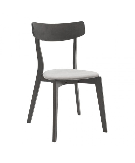 Tραπεζαρία Benson - Toto pakoworld σετ 5τμχ rustic grey - ύφασμα grey 80x80x75εκ