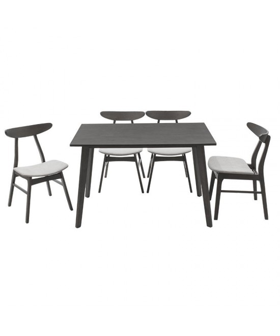 Tραπεζαρία Benson - Orlean pakoworld σετ 5τμχ rustic grey-ύφασμα γκρι 120x75x75εκ Tραπεζαρία Benson - Orlean pakoworld σετ 5τμχ rustic grey-ύφασμα γκρι 120x75x75εκ
