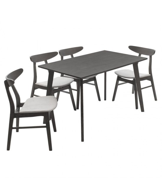 Tραπεζαρία Benson - Orlean pakoworld σετ 5τμχ rustic grey-ύφασμα γκρι 120x75x75εκ Tραπεζαρία Benson - Orlean pakoworld σετ 5τμχ rustic grey-ύφασμα γκρι 120x75x75εκ