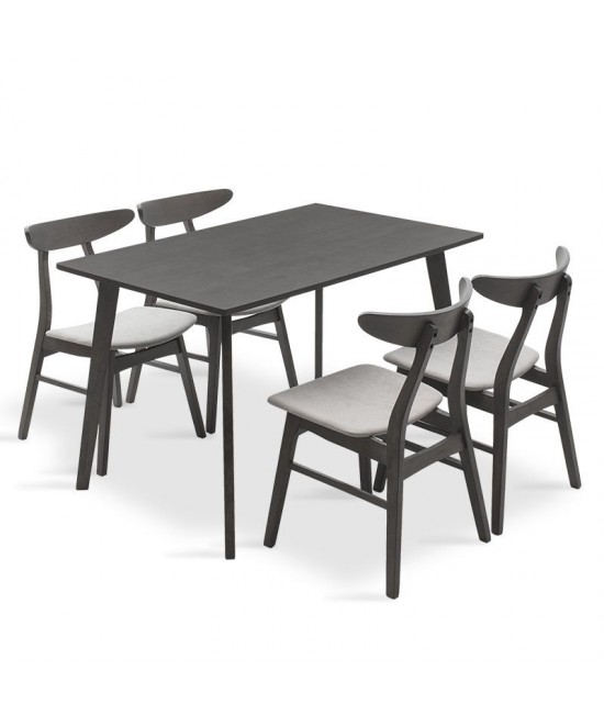 Tραπεζαρία Benson - Orlean pakoworld σετ 5τμχ rustic grey-ύφασμα γκρι 120x75x75εκ Tραπεζαρία Benson - Orlean pakoworld σετ 5τμχ rustic grey-ύφασμα γκρι 120x75x75εκ