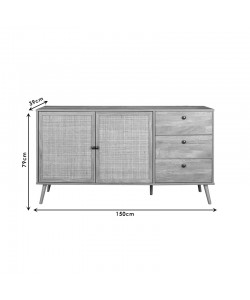 Μπουφές Oslo pakoworld sonoma 150x39x79εκ