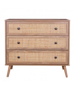 Συρταριέρα Oslo pakoworld 3ων συρταριών sonoma 90x39x79εκ