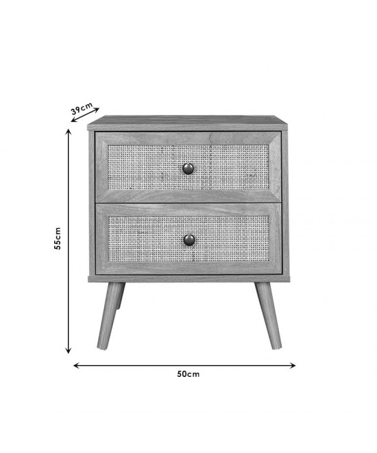 Κομοδίνο Oslo pakoworld sonoma 50x39x55εκ Κομοδίνο Oslo pakoworld sonoma 50x39x55εκ