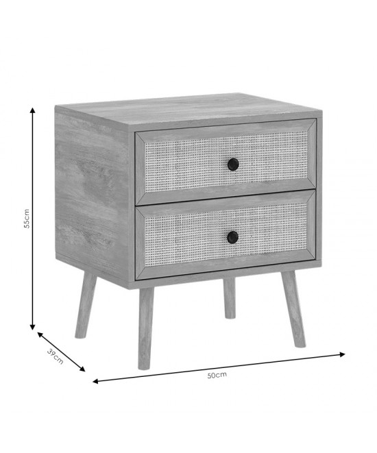 Κομοδίνο Oslo pakoworld sonoma 50x39x55εκ Κομοδίνο Oslo pakoworld sonoma 50x39x55εκ